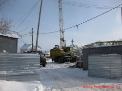 Пожарная площадь. Стройка нового жилого комплекса идет ударными темпами. Фотография 2011 года.